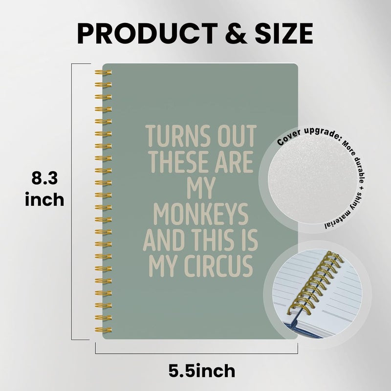 EKGJW Funny Notebooks for Work,Sage Green Aesthetic Journal, Funny Boss Day Gifts, Boss Gifts for Men Women, Funny Gifts for Boss, Boss Office Decor, Spiral Notebook 5.5x8.3 Inch - Image 2
